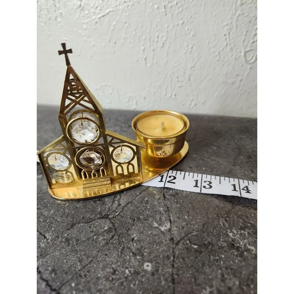 Vintage 24k Gold Plated Crystal Delight Church Austrian Crystals‎